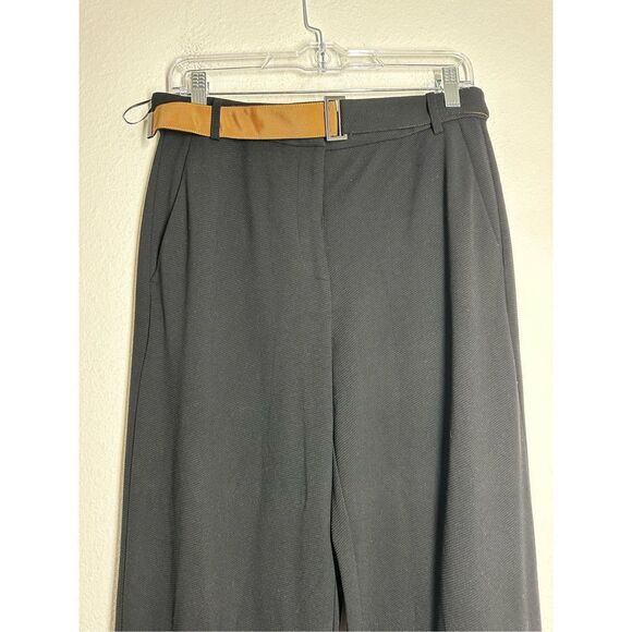 Comma, Black Straight Leg Viscose Blend Women’s Pants Trousers Belted Size 8 EUC - Picture 2 of 16